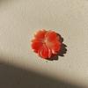 Natural Mother of pearl orange shell flower carving necklace design making jewelry inlay parts small flower for earring using 