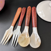 Natural Mother of pearl fork shape cutting for women using beauty style spoon design jewelry jewelry cabochon abalone shell