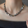 Natural Mother of pearl necklace women jewelry making black color beads design chian DIY handmade fashiom style parts 
