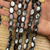 Natural Mother of pearl oval shape black shell necklace cabochon design jewelry chain design making DIY egg shape double side