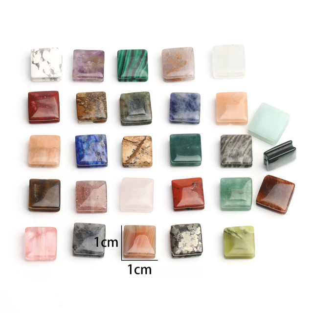 Natural Mother of pearl stone beads jewelry chain design making square shape for necklace malachite stone lapis fashion jewelry