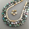 Natural Mother of pearl round shape cutting abalone shell necklace making DIY for women jewelry using small beans plain face 