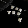 Natural Mother of pearl flower shape cutting bombe design for bracelet making girl jewelry DIY small things chain making parts fashion