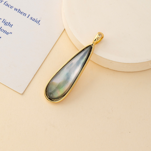 Natural Mother of pearl drop shape design carving long size for earrings making women jewelry DIY thin drop abalone shell colorful