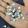 Natural Mother of pearl round disco cutting for bracelet making design small parts black shell pendant design cabochon plain 