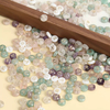 Natural Mother of pearl letter cutting round shape small parts for bracelet making girl jewelry design colorful stone rose crystal 