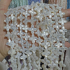 Natural Mother of pearl clover shape cutting double face small flower for necklace design making white shell for chain DIY cabochon