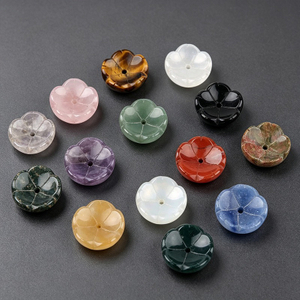 Natural Mother of pearl flower shape cutting higt thickness colorful stone for women plaything red stone parts small beans earrings