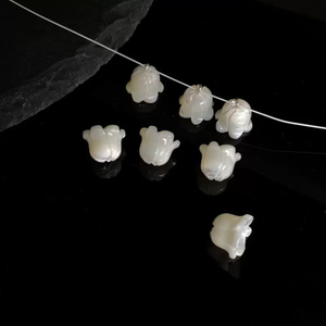 Natural Mother of pearl small beans flower shape cutting for earring women jewelry making DIY white shell chain parts handmade 