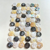 Natural Mother of pearl image cutting round shape pendant for women jewelry embossment cabochon design yellow shell animal 