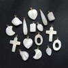 Natural Mother of pearl small beans cross design cutting leaf shape for pendant making women jewelry parts pretty things moon 