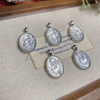 Natural Mother of pearl fox design ccutting for women jewelry pendant making embossment cabochon small beans bombe face