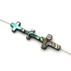Natural Mother of pearl cross beans for women jewelry design making abalone shell small cabochon necklace parts colorful beans 