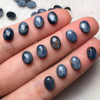 Natural Mother of pearl small cabochon oval shape blue gray stone jewelry inlay design parts rings design making necklace design