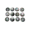 Natural Mother of pearl dragon shape cutting animal design embossment face cabochon round shape pendant inlay icons image 