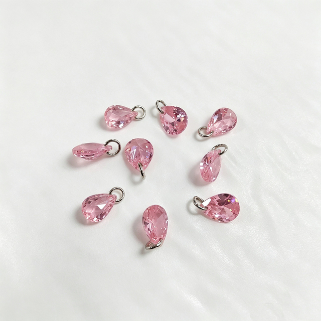 Natural Mother of pearl drop shape cutting crystal face carving for earring parts small things pink color bracelet design making 