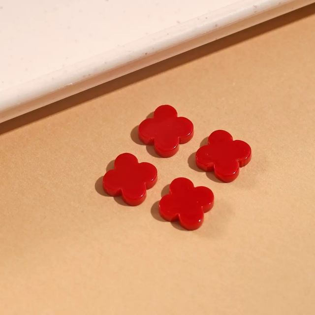 Natural Mother of pearl clover shape cutting small beans for bracelet inlay making colorful stone flower design women fashion necklace 