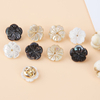Natural Mother of pearl beauty disco for lady clothes making design button shape cutting colorful design black shell flower design