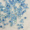Natural Mother of pearl small beans cabochon cutting heart shape aquamarine blue stone necklace design for women jewelry parts