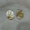 Natural Mother of pearl image cutting pendant design butterfly design round cabochon yellow shell embossment making animal 