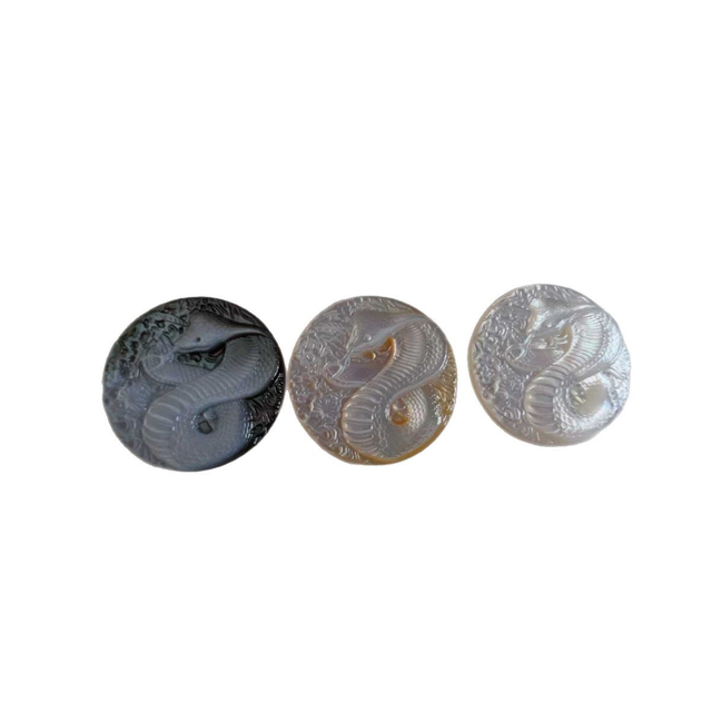 Natural Mother of pearl image cutting round pendant big size animal design for women jewelry making icons white shell inlay 