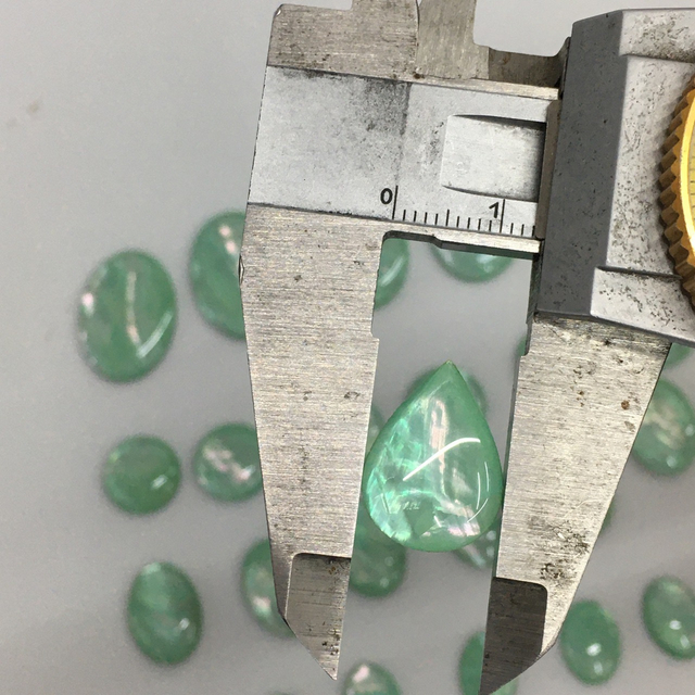 Natural Mother of pearl green shell cabochon cutting for earrings making inlay design colorful beads small parts oval shape DIY