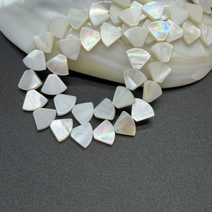 Natural Mother of pearl necklace design making round shape plain face white shell jewelry parts for rectangle shape for chain 