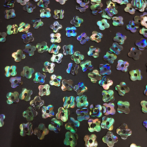 Natural Mother of pearl clover shape cutting plain face for earrings design making abalone shell colorful jewelry necklace beans 