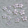 Natural Mother of pearl necklace little flower carving for earring design making white shell cabochon design women jewelry necklace 