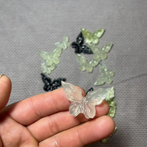 Natural Mother of pearl butterfly shape cutting agate stone jewelry pendant design necklace making jade animal shape carving 