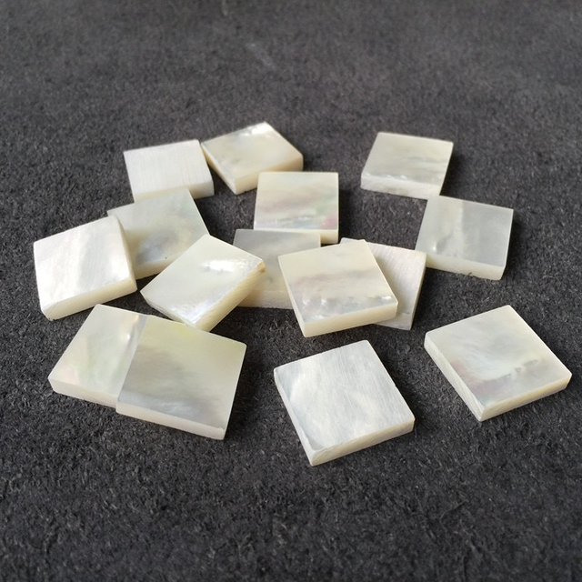 Natural Mother of pearl square shape cutting high thickness for jewelry pendant making white shell oval shape earring design 