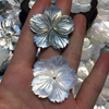 Natural Mother of pearl flower cutting earring design making big flower pendant using for bracelet women jewelry necklace making 