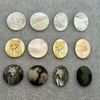 Natural Mother of pearl oval shape cutting icons making lady face image pendant white shell cameo inlay parts necklace design