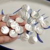 Natural Mother of pearl round shape earring design making free style pendant white shell women necklace DIY jewelry beads 