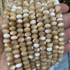 Natural Mother of pearl necklace design round shape rectangle brown color women chain making fashion beads jewelry parts 