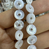 Natural Mother of pearl circle shape design round cabochon small beads necklace for jewelry making pendant design black shell