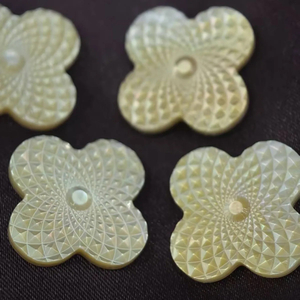 Natural Mother of pearl jewelry inlay design making flower black shell cabochon cutting face carving for pendant for earring design