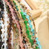 Natural Mother of pearl cross design cutting crystal red stone cross necklace design colorfull jewelry DIY making bracelet 