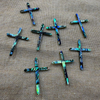 Natural Mother of pearl cross shape cutting for pendant making inlay thin design cross cabochon women jewelry colorful abalone 