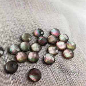 Natural Mother of pearl small cabochon design cutting earrings design jewelry making face cutting round beans abalone shell 