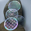 Natural Mother of pearl hollow design for women jewelry pendant making thin thickness image shape shiny face round pendant 