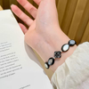 Natural Mother of pearl women bracelet design beans black color oval shape bombe face jewelry parts fashion design cabochon 