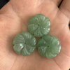 Natural Mother of pearl flower shape cutting by handmade green aventurine for necklace making yellow jade women rings design