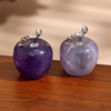 Natural Mother of pearl apple shape pendant small beans for girl jewelry making design colorful stone pretty things for DIY gift