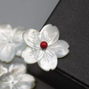 Natural Mother of pearl brooch design making flower shape cutting pink color small beans for earrings women jewelry yellow color