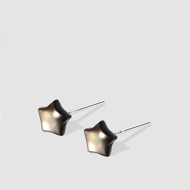 Natural Mother of pearl little star shape cutting for earrings design making DIY inlay black shell small beans jewelry parts cabochon