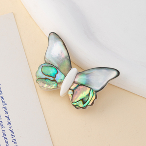Natural Mother of pearl round cabochon butterfly design women jewelry beans parts necklace design making DIY fashion 