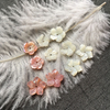 Natural Mother of pearl small flower carving for rings design for brooch making women necklace using parts pink shell for girl