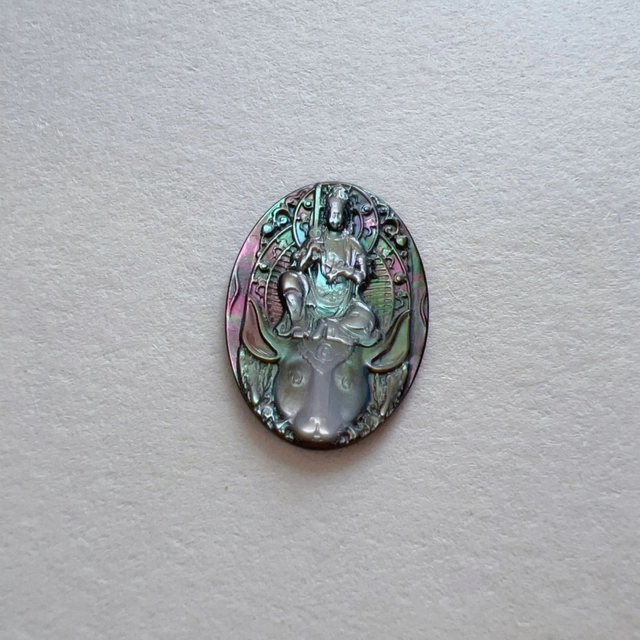 Natural Mother of pearl oval shape pendant image cutting women jewelry inlay making design black shell cabochon beans icons