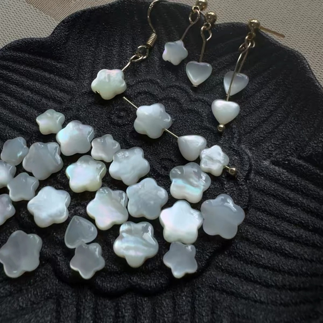 Natural Mother of pearl little star shape cutting for rings design cabochon beans earring making bombe face bracelet design 